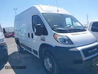 2021 Ram ProMaster Cargo with VIN 3C6LRVBG5ME567156, listed as a IAAI auction lot 42158140 with 43,436 mi miles. Bid and sale history available at carsss.com. Image 1.