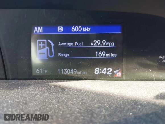 2013 Honda Civic EX with VIN 19XFB2F84DE059448, listed as a IAAI auction lot 42163502 with 113,049 mi miles and . Bid and sale history available at DreamBid. Image 15.