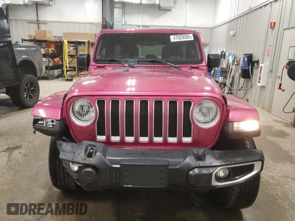 2022 Jeep Wrangler Unlimited Sahara with VIN 1C4HJXEN9NW120171, listed as a Copart auction lot 47029585 with 25,085 mi miles and Salvage Title. Bid and sale history available at DreamBid. Image 5.