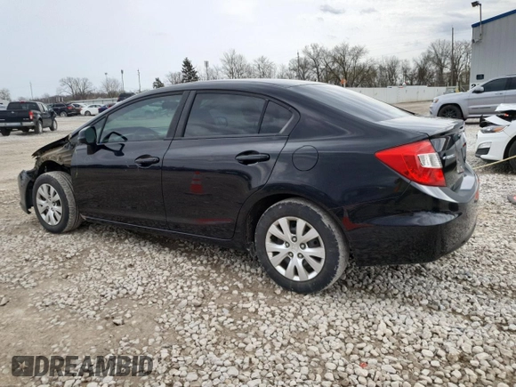 2012 Honda Civic LX with VIN 19XFB2F57CE069900, listed as a Copart auction lot 51695095 with 156,382 mi miles and Salvage Title. Bid and sale history available at DreamBid. Image 2.