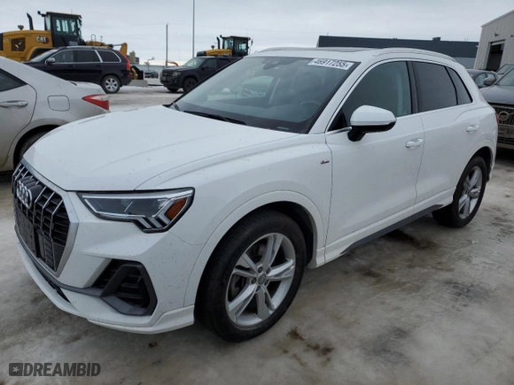 2020 Audi Q3 S line Premium Plus with VIN WA1EECF34L1061550, listed as a Copart auction lot 46917255 with 72,600 mi miles and Clean Title. Bid and sale history available at carsss.com. Image 1.