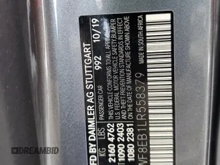 2020 Mercedes-Benz C 300 with VIN WDDWF8EB1LR558379, listed as a Copart auction lot 60684585 with Not provided miles and Salvage title. Bid and sale history available at DreamBid. Image 12.