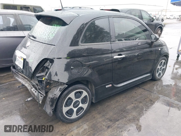 2017 FIAT 500e with VIN 3C3CFFGE0HT561432, listed as a IAAI auction lot 41572417 with 54,001 mi miles. Bid and sale history available at carsss.com. Image 4.