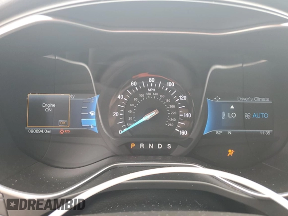 2016 Ford Fusion Titanium with VIN 3FA6P0D90GR232029, listed as a Copart auction lot 57096045 with 90,694 mi miles and Salvage title. Bid and sale history available at DreamBid. Image 9.