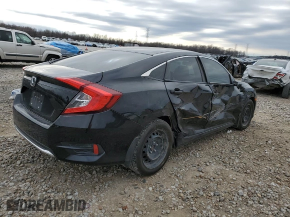 2020 Honda Civic LX with VIN 19XFC2F68LE004429, listed as a Copart auction lot 87172554 with 75,513 mi miles and Salvage Title. Bid and sale history available at DreamBid. Image 3.