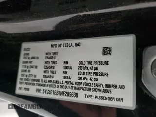 2022 Tesla Model 3 Long Range with VIN 5YJ3E1EB1NF289638, listed as a Copart auction lot 53390035 with 135,898 mi miles and Clean Title. Bid and sale history available at DreamBid. Image 12.