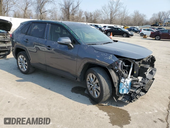 2019 Toyota RAV4 XLE Premium with VIN JTMA1RFV7KD026132, listed as a Copart auction lot 48594395 with 34,671 mi miles and Salvage Title. Bid and sale history available at carsss.com. Image 4.