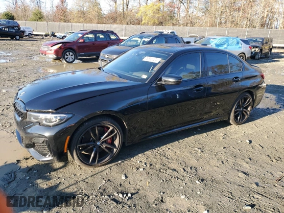 2022 BMW 3 Series M340i xDrive with VIN 3MW5U9J09N8C36136, listed as a Copart auction lot 76598524 with 45,311 mi miles and Salvage Title. Bid and sale history available at carsss.com. Image 1.