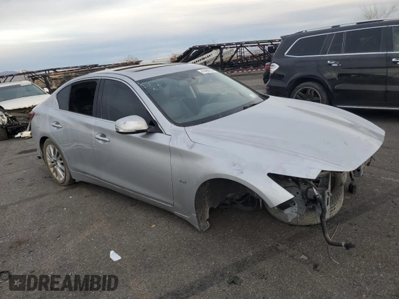 2020 Infiniti Q50 with VIN JN1EV7AR7LM255371, listed as a Copart auction lot 41490195 with 85,974 mi miles and Salvage Title. Bid and sale history available at DreamBid. Image 4.