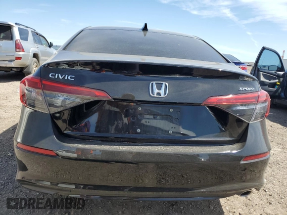 2023 Honda Civic Sedan Sport with VIN 2HGFE2F58PH542612, listed as a Copart auction lot 48127365 with 39,553 mi miles and Salvage Title. Bid and sale history available at carsss.com. Image 6.
