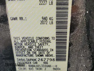 2017 Nissan Altima SR z VIN 1N4AL3APXHC267798, wystawiony jako Copart lot #57521915 z przebiegiem 114 631 mil mil oraz Czysty tytuł • Clean title. Historia ofert i sprzedaży dostępna na DreamBid. Obrazek 12.