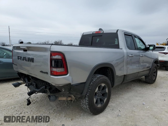 2019 Ram 1500 Rebel z VIN 1C6SRFET0KN841074, wystawiony jako Copart lot #45288845 z przebiegiem 74 013 mil mil oraz Szkoda całkowita • Salvage title. Historia ofert i sprzedaży dostępna na DreamBid. Obrazek 3.