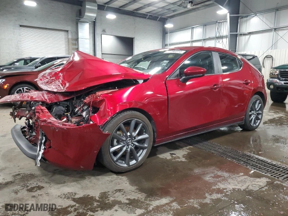 2019 Mazda Mazda3 Hatchback with VIN JM1BPBJM1K1129279, listed as a Copart auction lot 77790314 with 55,009 mi miles and Salvage Title. Bid and sale history available at carsss.com. Image 1.