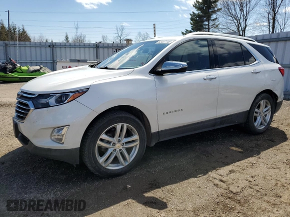 2021 Chevrolet Equinox Premier z VIN 2GNAXXEV6M6137669, wystawiony jako Copart lot #53437745 z przebiegiem 93 812 mil mil oraz Szkoda całkowita • Salvage title. Historia ofert i sprzedaży dostępna na DreamBid. Obrazek 1.