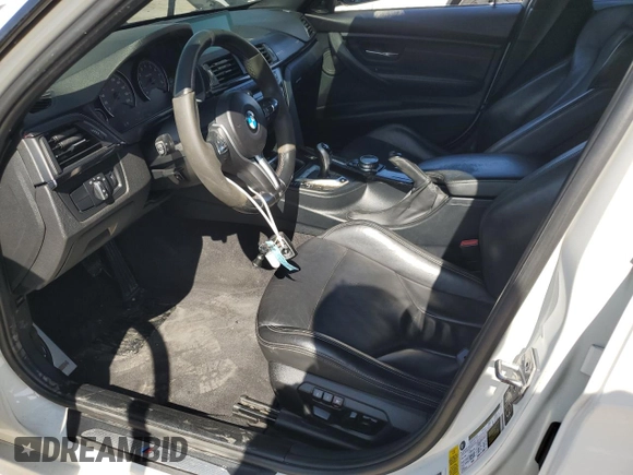 2015 BMW M3 with VIN WBS3C9C5XFP803228, listed as a Copart auction lot 52173245 with 105,597 mi miles and Salvage title. Bid and sale history available at DreamBid. Image 7.