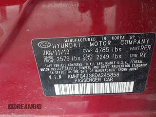 2013 Hyundai Azera с VIN KMHFG4JG8DA245858, выставлен на аукционе IAAI как лот 42657593 с пробегом 157 718 миль миль и . История ставок и продаж доступна на DreamBid. Изображение 9.