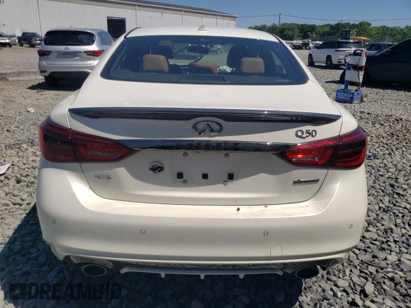 2021 Infiniti Q50 Signature Edition с VIN JN1EV7CR1MM754889, выставлен на аукционе Copart как лот 60595224 с пробегом 29 087 миль миль и Списание • Salvage title. История ставок и продаж доступна на DreamBid. Изображение 6.