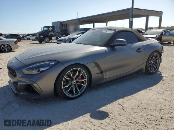 2021 BMW Z4 sDriveM40i with VIN WBAHF9C0XMWX16888, listed as a Copart auction lot 87046144 with 29,408 mi miles and Salvage Title. Bid and sale history available at carsss.com. Image 1.