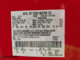2011 Ford Ranger XLT with VIN 1FTLR4FE1BPA42023, listed as a IAAI auction lot 41812346 with 66,213 mi miles. Bid and sale history available at carsss.com. Image 9.