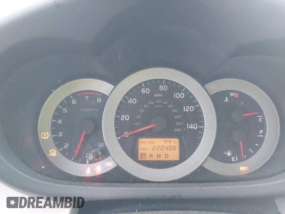 2008 Toyota RAV4 with VIN JTMBK33V486036696, listed as a IAAI auction lot 41718683 with 220,406 mi miles. Bid and sale history available at carsss.com. Image 7.
