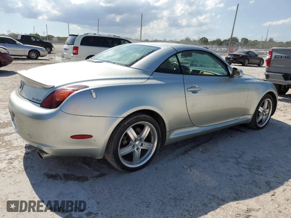 2002 Lexus SC 430 with VIN JTHFN48Y120002712, listed as a Copart auction lot 57078505 with 129,826 mi miles and Salvage Title. Bid and sale history available at DreamBid. Image 3.