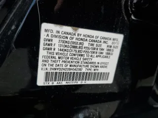 2011 Acura MDX with VIN 2HNYD2H22BH542282, listed as a Copart auction lot 54589905 with 184,327 mi miles and Clean Title. Bid and sale history available at carsss.com. Image 13.