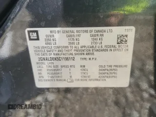 2012 Chevrolet Equinox LT w/1LT with VIN 2GNALDEK5C1196112, listed as a Copart auction lot 50343305 with 128,800 mi miles and Salvage Title. Bid and sale history available at carsss.com. Image 13.