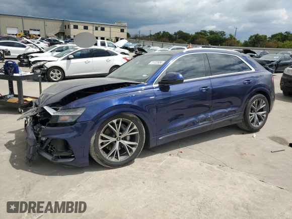 2022 Audi Q8 Prestige with VIN WA1FVBF12ND009672, listed as a Copart auction lot 71122534 with 21,986 mi miles and Salvage Title. Bid and sale history available at carsss.com. Image 1.