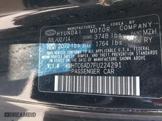 2015 Hyundai Veloster RE:FLEX with VIN KMHTC6AD7FU224291, listed as a IAAI auction lot 41517267 with 151,554 mi miles. Bid and sale history available at carsss.com. Image 9.