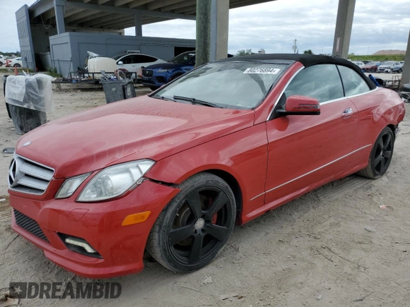 2011 Mercedes-Benz E-Class E 550 with VIN WDDKK7CF1BF066042, listed as a Copart auction lot 80276894 with 97,563 mi miles and Salvage Title. Bid and sale history available at carsss.com. Image 1.