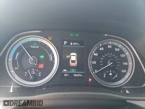 2020 Hyundai Sonata Hybrid Blue with VIN KMHL24JJ2LA011582, listed as a Copart auction lot 68373164 with 46,629 mi miles and Salvage Title. Bid and sale history available at carsss.com. Image 9.