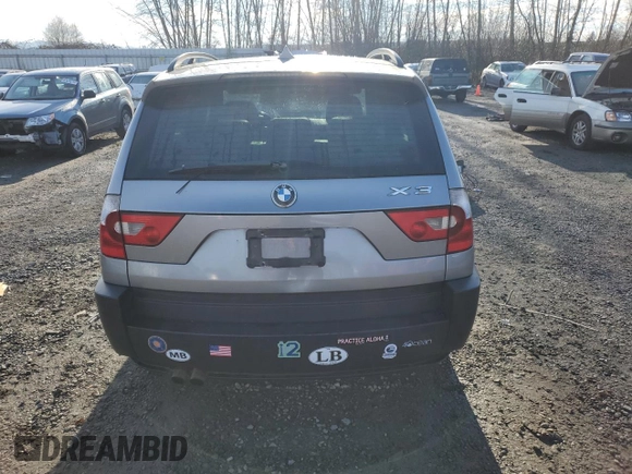 2005 BMW X3 2.5i with VIN WBXPA73495WC47160, listed as a Copart auction lot 83626354 with 158,235 mi miles and Clean Title. Bid and sale history available at carsss.com. Image 6.