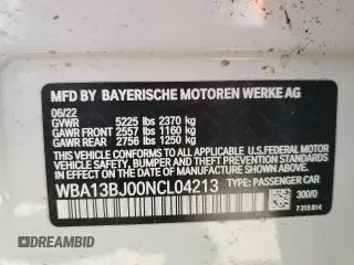 2022 BMW 5 Series 530i xDrive with VIN WBA13BJ00NCL04213, listed as a Copart auction lot 48920615 with 23,910 mi miles and Salvage Title. Bid and sale history available at carsss.com. Image 12.