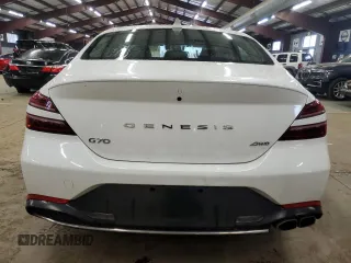 2023 Genesis G70 2.0T with VIN KMTG34TA5PU128224, listed as a Copart auction lot 82026383 with 7,311 mi miles and Salvage Title. Bid and sale history available at DreamBid. Image 6.