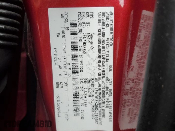 2013 Ford Focus SE with VIN 1FADP3K29DL184457, listed as a Copart auction lot 49895955 with 118,027 mi miles and Salvage Title. Bid and sale history available at carsss.com. Image 14.