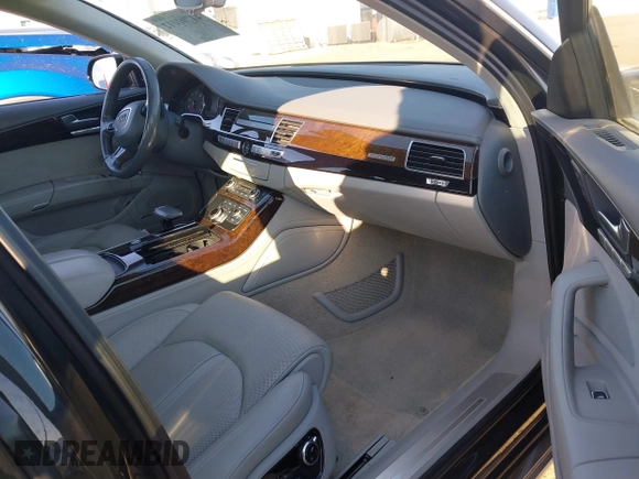 2012 Audi A8 L with VIN WAURVAFD1CN020870, listed as a IAAI auction lot 41701012 with 89,338 mi miles. Bid and sale history available at carsss.com. Image 5.