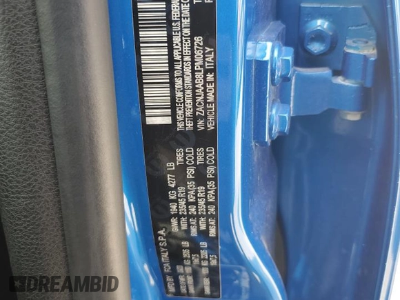 2020 Jeep Renegade Sport with VIN ZACNJAAB8LPM06726, listed as a Copart auction lot 62540725 with 57,178 mi miles and Salvage title. Bid and sale history available at DreamBid. Image 13.