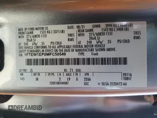 2021 Ford F-150 XL z VIN 1FTEW1EP0MFC50549, wystawiony jako Copart lot #60127565 z przebiegiem 92 078 mil mil oraz Szkoda całkowita • Salvage title. Historia ofert i sprzedaży dostępna na DreamBid. Obrazek 12.