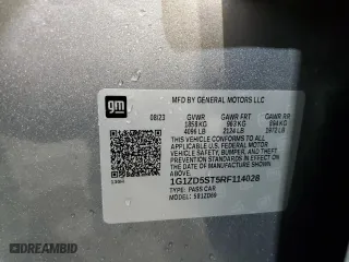 2024 Chevrolet Malibu LT with VIN 1G1ZD5ST5RF114028, listed as a Copart auction lot 46629765 with 31,513 mi miles and Salvage Title. Bid and sale history available at carsss.com. Image 14.