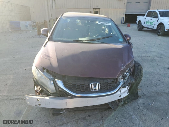 2013 Honda Civic Sdn LX with VIN 19XFB2F51DE057985, listed as a Copart auction lot 88550975 with 0 mi miles and Salvage Title. Bid and sale history available at carsss.com. Image 5.