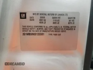 2008 Chevrolet Impala LS z VIN 2G1WB58N681355961, wystawiony jako Copart lot #58925385 z przebiegiem 109 650 mil mil oraz Szkoda całkowita • Salvage title. Historia ofert i sprzedaży dostępna na DreamBid. Obrazek 12.
