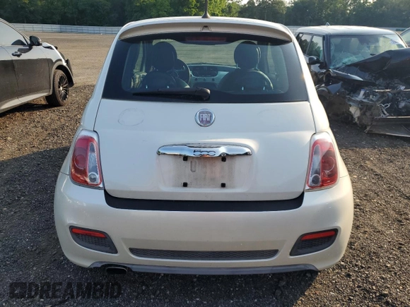 2012 FIAT 500 Sport with VIN 3C3CFFBR7CT310541, listed as a Copart auction lot 58849675 with 107,427 mi miles and Salvage title. Bid and sale history available at DreamBid. Image 6.