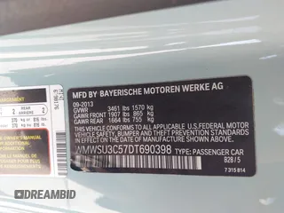 2013 MINI Hardtop with VIN WMWSU3C57DT690398, listed as a IAAI auction lot 41989221 with 112,954 mi miles and . Bid and sale history available at DreamBid. Image 9.