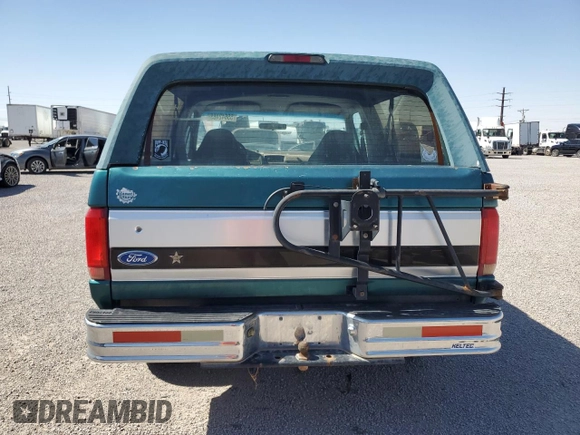 1996 Ford Bronco XL with VIN 1FMEU15N4TLB84331, listed as a Copart auction lot 55642465 with 204,915 mi miles and Clean Title. Bid and sale history available at carsss.com. Image 6.