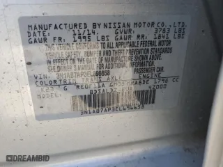 2014 Nissan Sentra SV with VIN 3N1AB7AP3EL696658, listed as a Copart auction lot 48518985 with 44,327 mi miles and Non Repairable. Bid and sale history available at carsss.com. Image 12.
