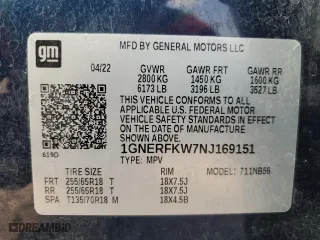 2022 Chevrolet Traverse LS with VIN 1GNERFKW7NJ169151, listed as a Copart auction lot 53361845 with 45,178 mi miles and Salvage Title. Bid and sale history available at carsss.com. Image 13.