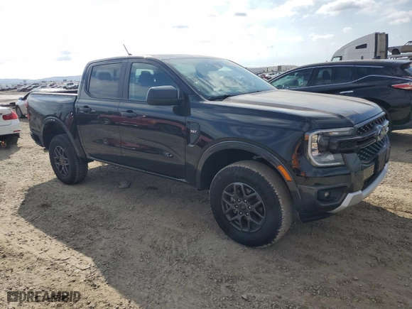 2024 Ford Ranger XLT with VIN 1FTER4GHXRLE33755, listed as a Copart auction lot 42812135 with 1,012 mi miles and Salvage Title. Bid and sale history available at carsss.com. Image 4.