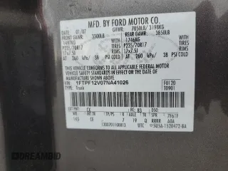 2007 Ford F-150 XL with VIN 1FTPF12V07NA41026, listed as a Copart auction lot 44991065 with 98,906 mi miles and Salvage Title. Bid and sale history available at carsss.com. Image 12.
