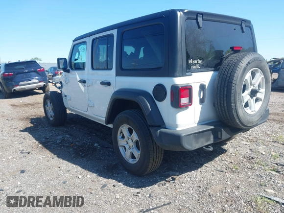 2022 Jeep Wrangler Unlimited Sport S with VIN 1C4HJXDG5NW254016, listed as a IAAI auction lot 42214730 with 42,003 mi miles and . Bid and sale history available at DreamBid. Image 3.