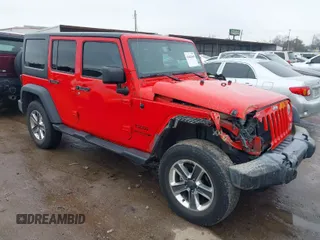 2018 Jeep Wrangler JK Unlimited Sport S with VIN 1C4BJWDG2JL874947, listed as a IAAI auction lot 41444848 with 61,542 mi miles. Bid and sale history available at carsss.com. Image 1.
